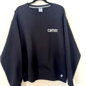 Russel black crew neck long sleeve fleece lined Cameo sweatshirt, Large